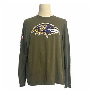 Nike Baltimore Ravens “Salute to Service” Long-Sleeve T-Shirt. Olive. X-Large